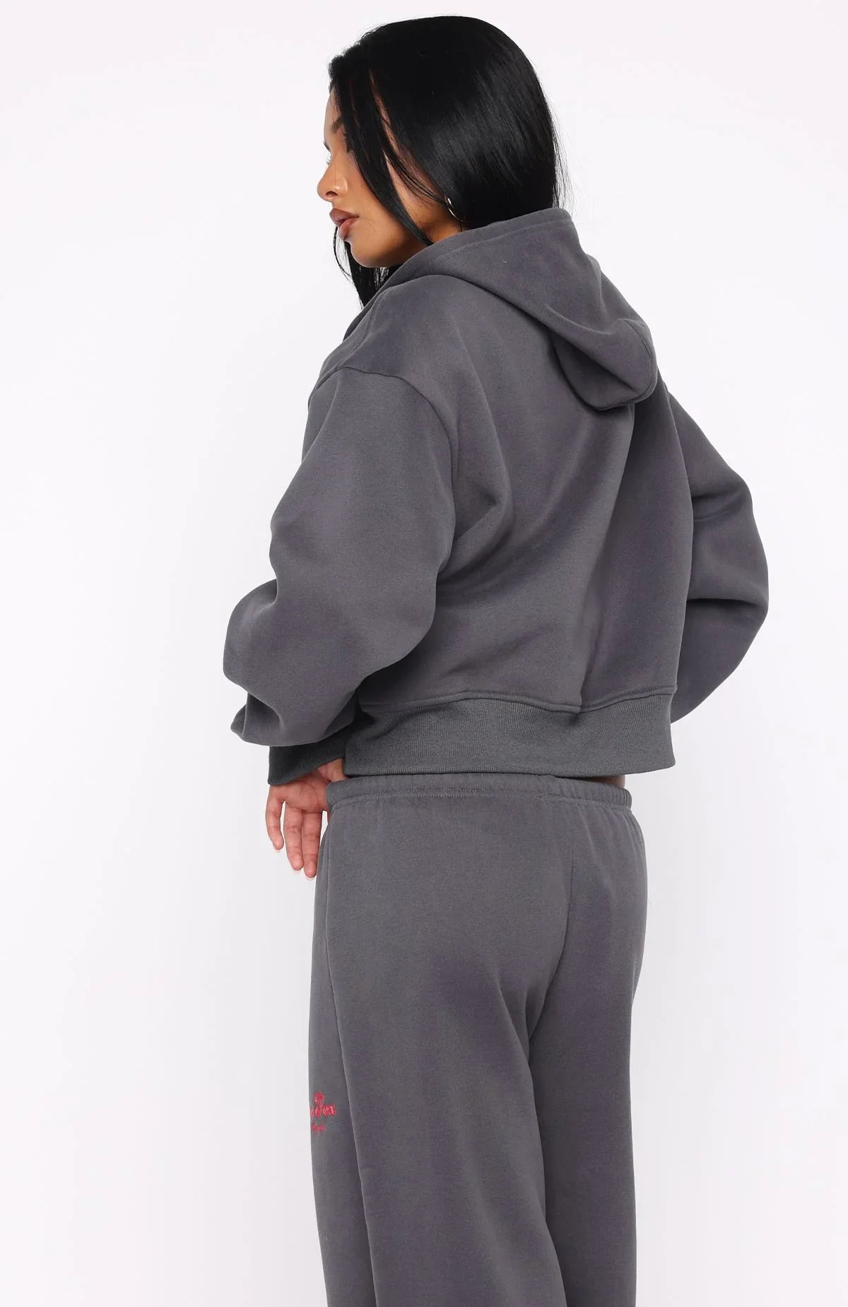 Through Thick And Thin Boxy Zip Front Hoodie Volcanic