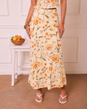Veloura Floral Linen Maxi Skirt