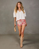 Sun Fade Drift Lace Trim Blouse