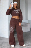 Love You Regardless Wide Leg Sweatpants Chocolate