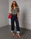 Jadore You Contrast Stripe Knit Sweater