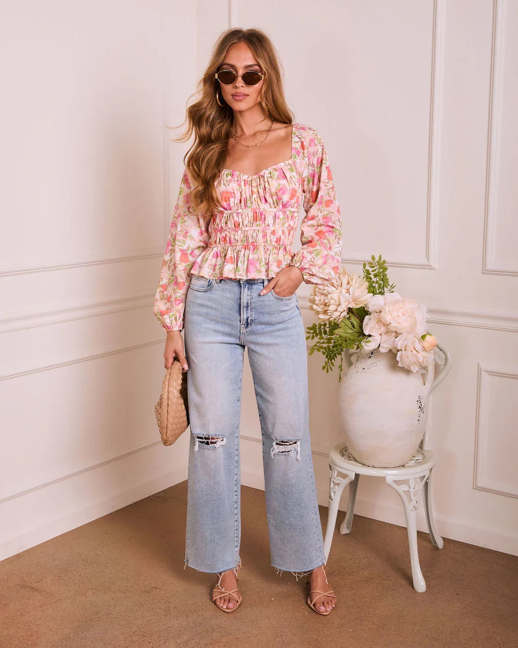Romily Floral Peplum Top
