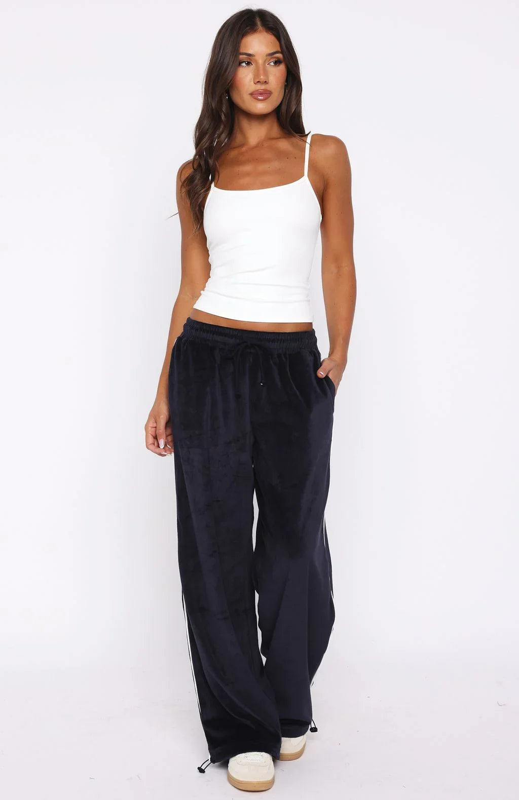 Soul Fire Velour Pants Navy