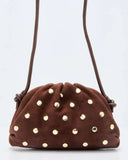 Crisetta Suede Studded Crossbody Bag