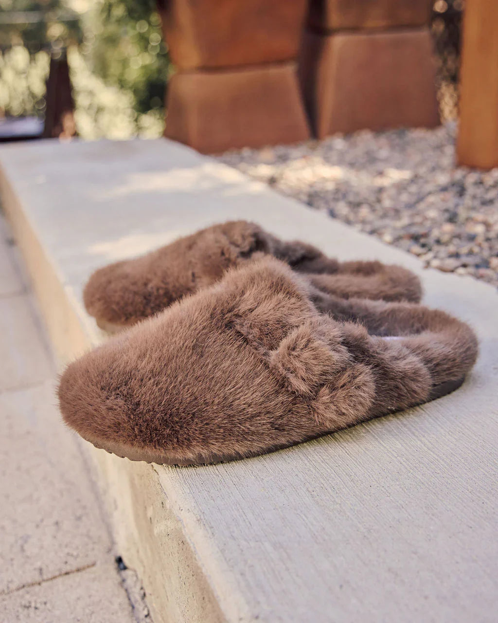 Snowfall Secrets Faux Fur Mules