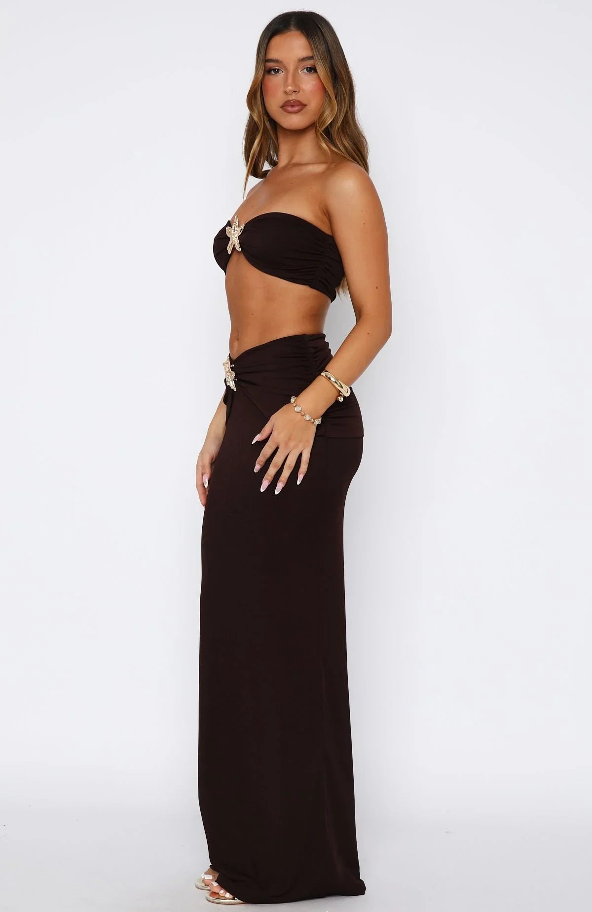 Lil Mermaid Maxi Skirt Chocolate