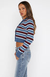 Inner Smile Stripe Knit Cardigan Skyline Borders