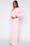 Come A Long Way Wide Leg Sweatpants Pink