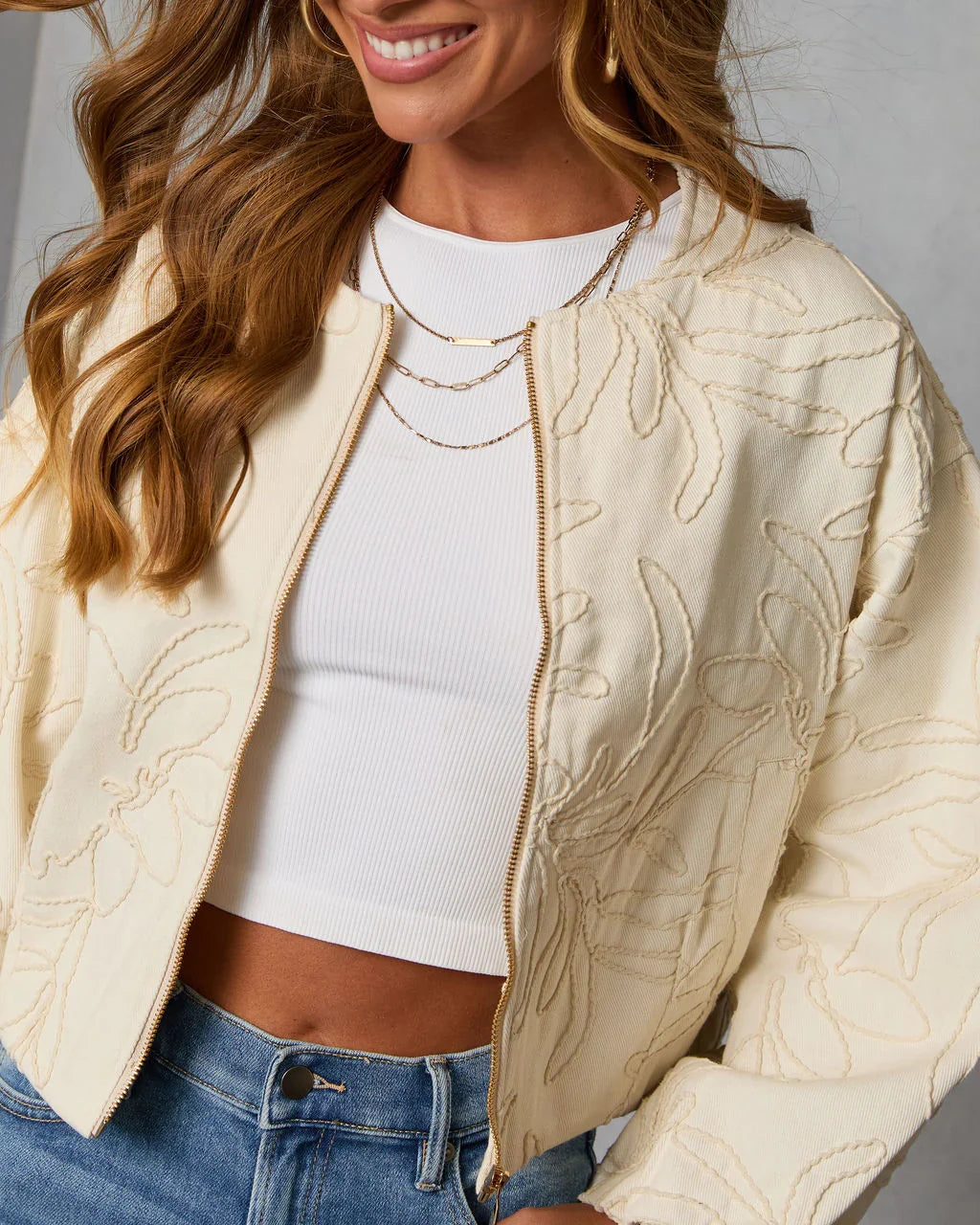 Rainah Embroidered Twill Jacket