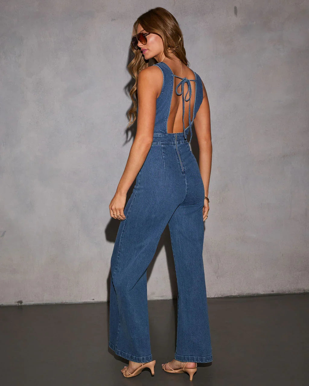 Athena Pintuck Denim Jumpsuit