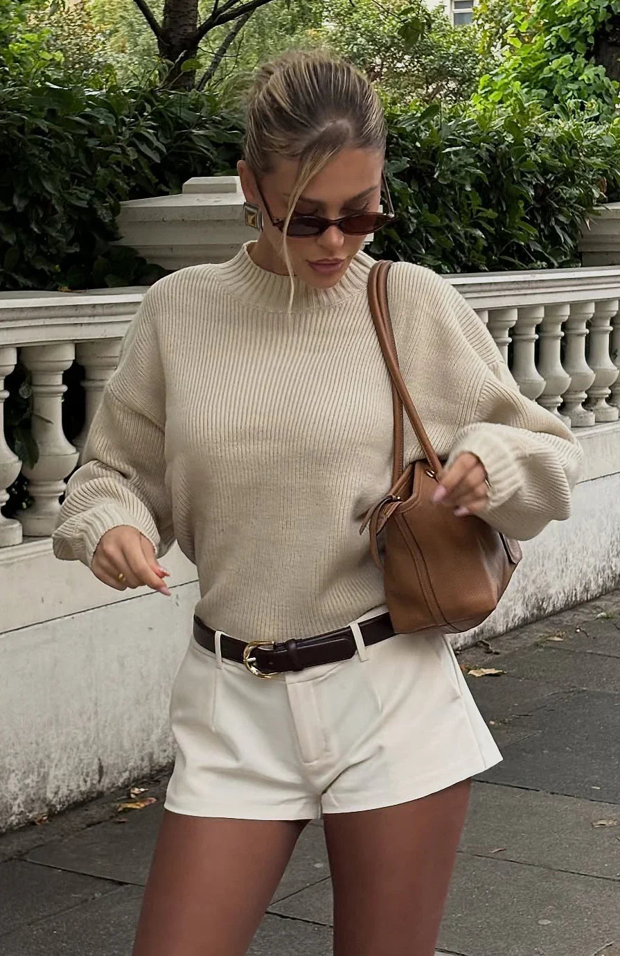 Keep It Classic Knit Sweater Beige