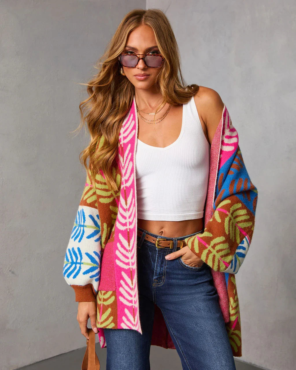 Gildelle Multi Color Print Cardigan
