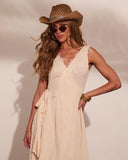 Sunset Voltage Wrap Tie Asymmetric Tunic Top