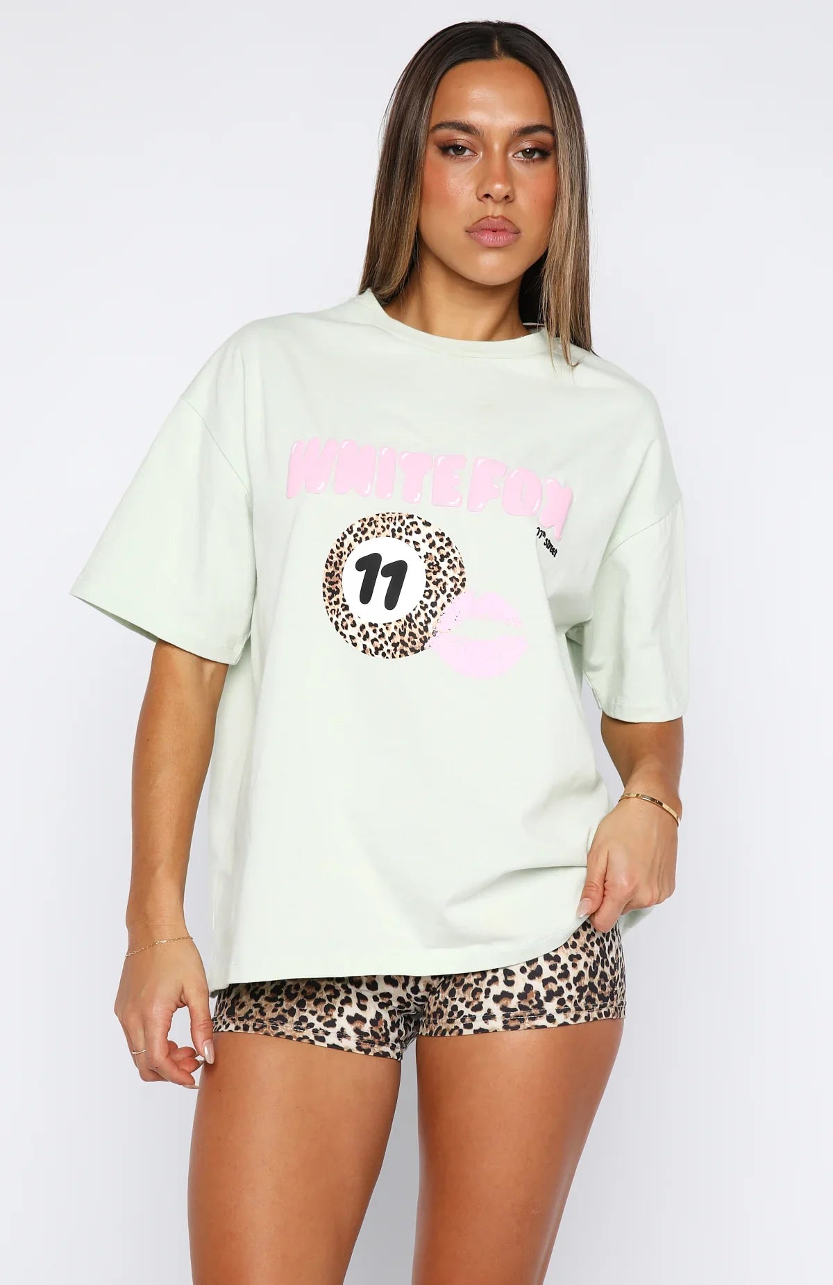 11th Street Concrete Jungle Oversized Tee Iced Matcha
