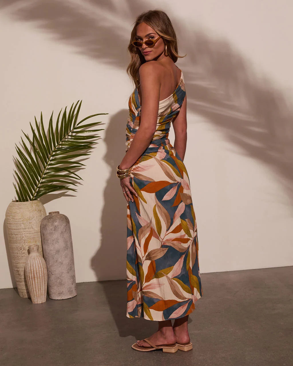 Sisanie Abstract One Shoulder Dress