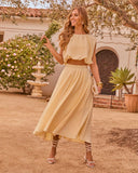 Opening Note Pleated Midi Skirt