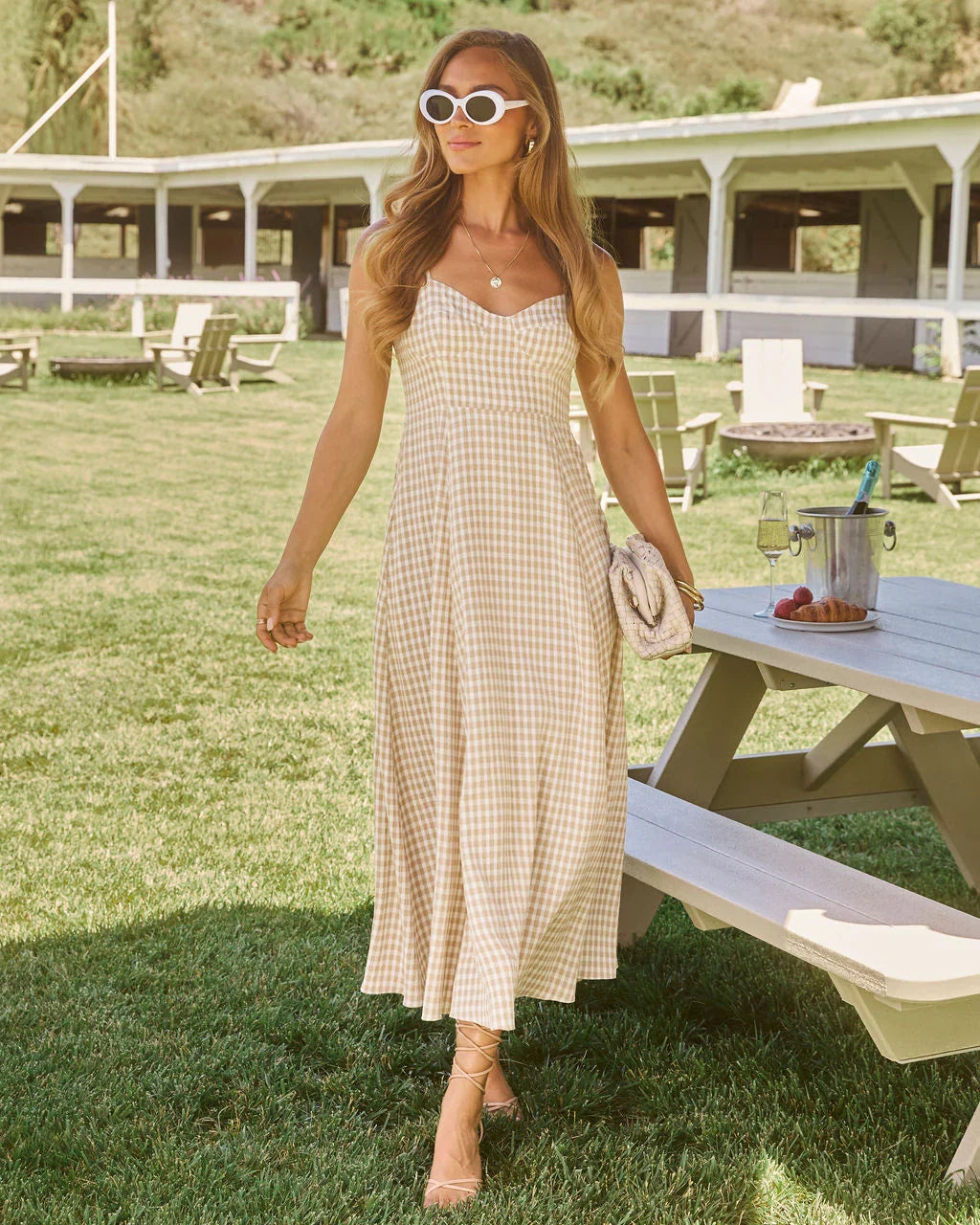 Maralen Gingham Maxi Dress