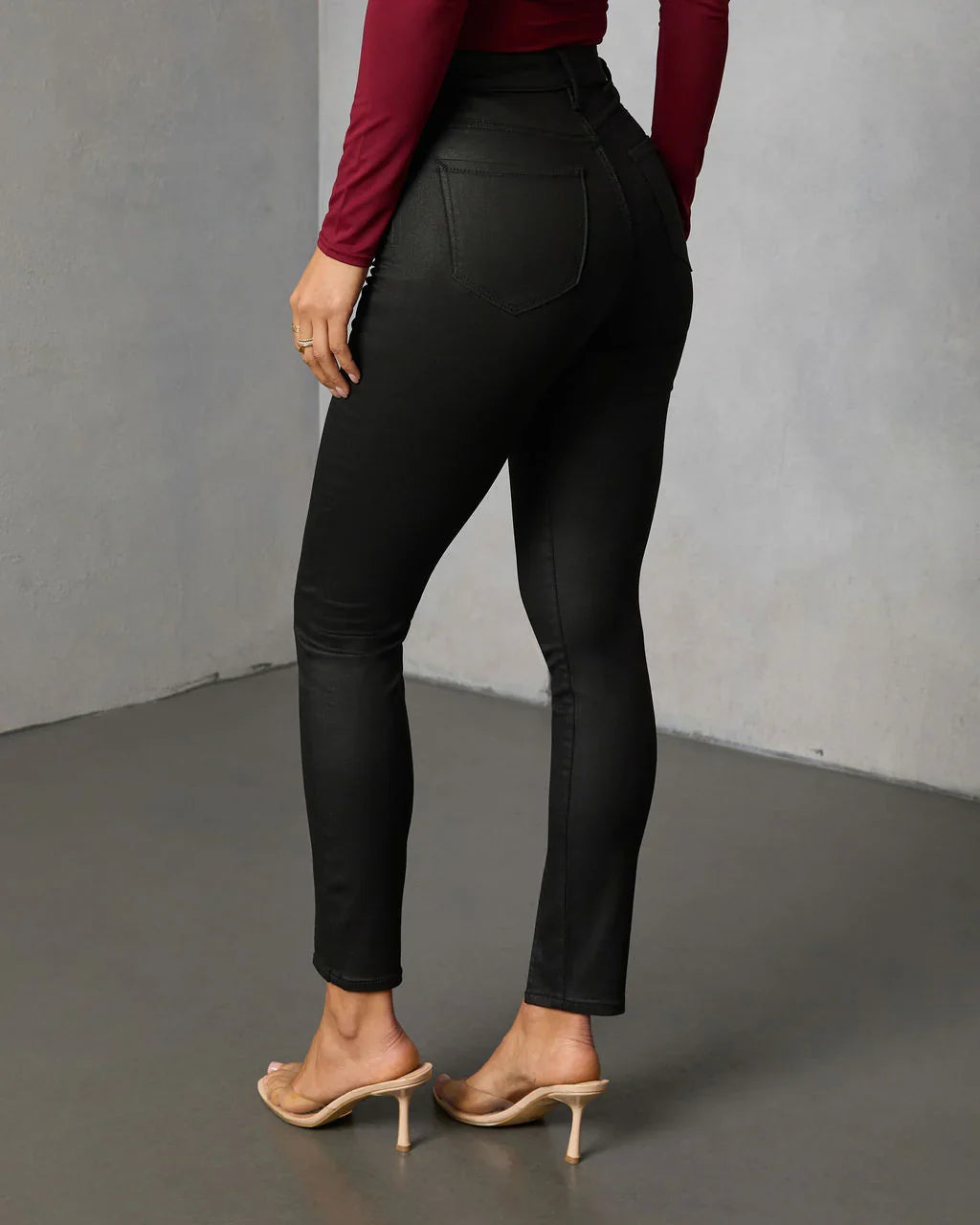 Kourtney Super Stretch High Rise Coated Jeans