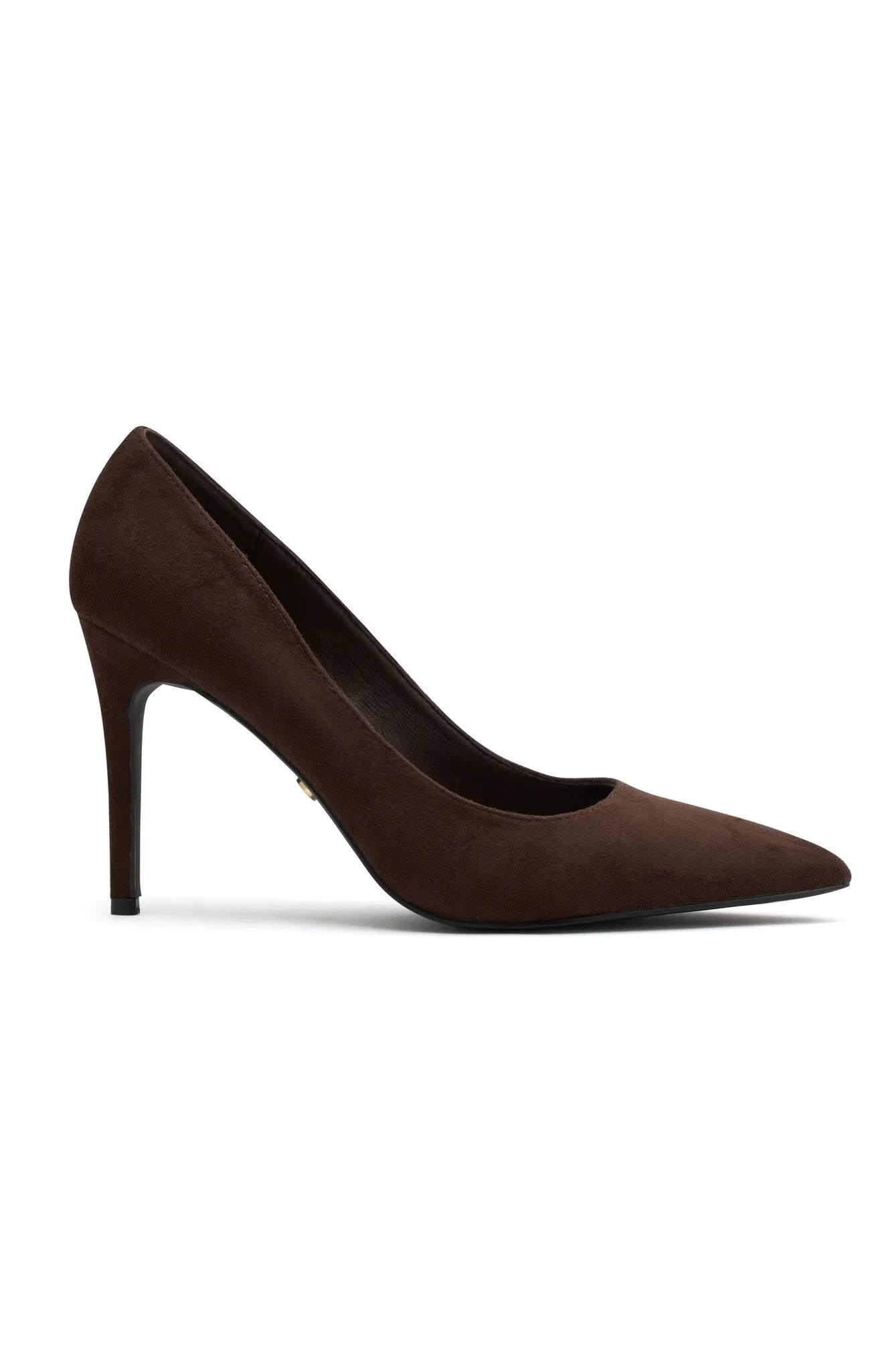 Alara Heels Chocolate Faux Suede