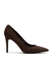 Alara Heels Chocolate Faux Suede