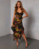 Garden Bliss Floral Tiered Midi Dress
