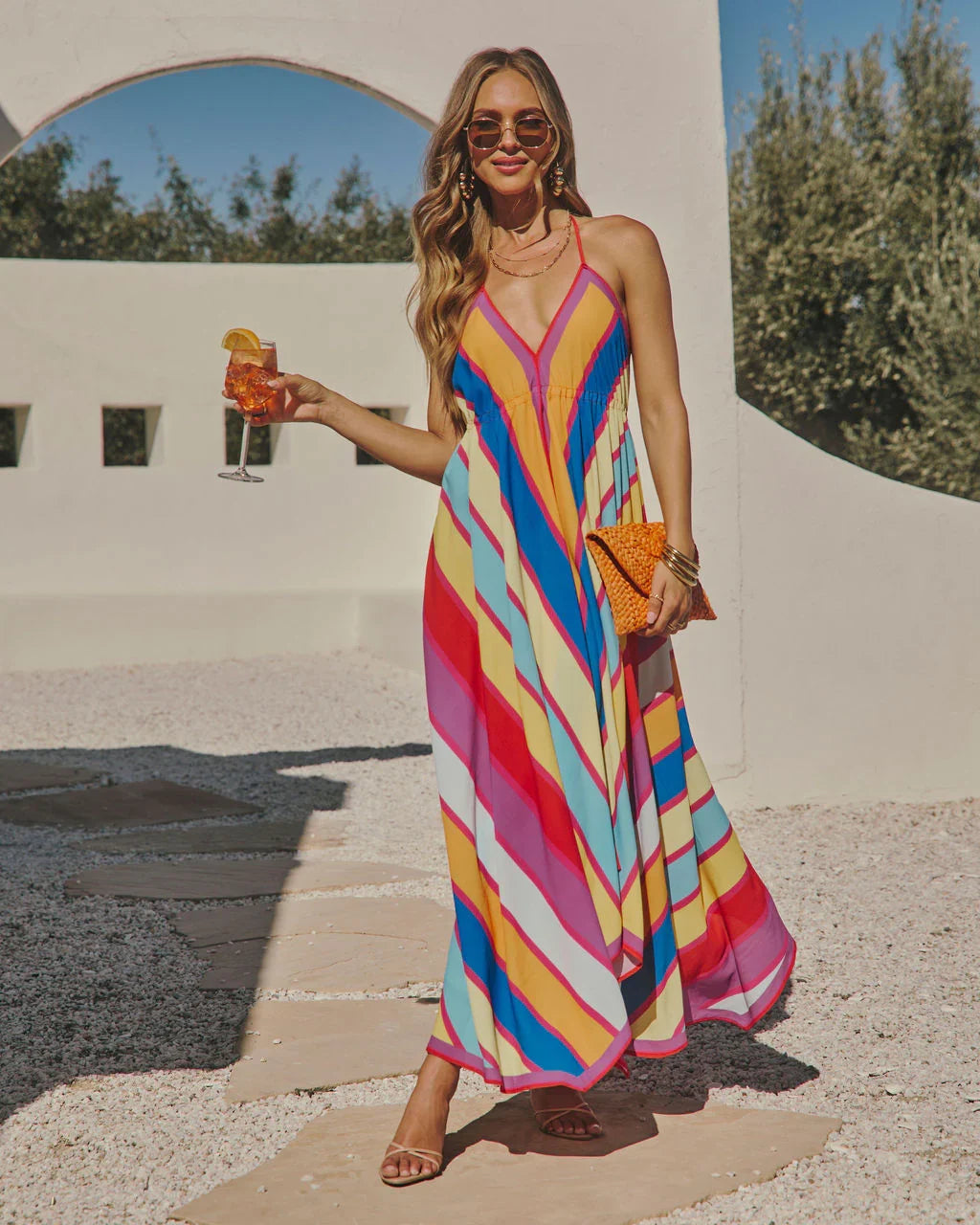 Grasse Border Print Maxi Dress