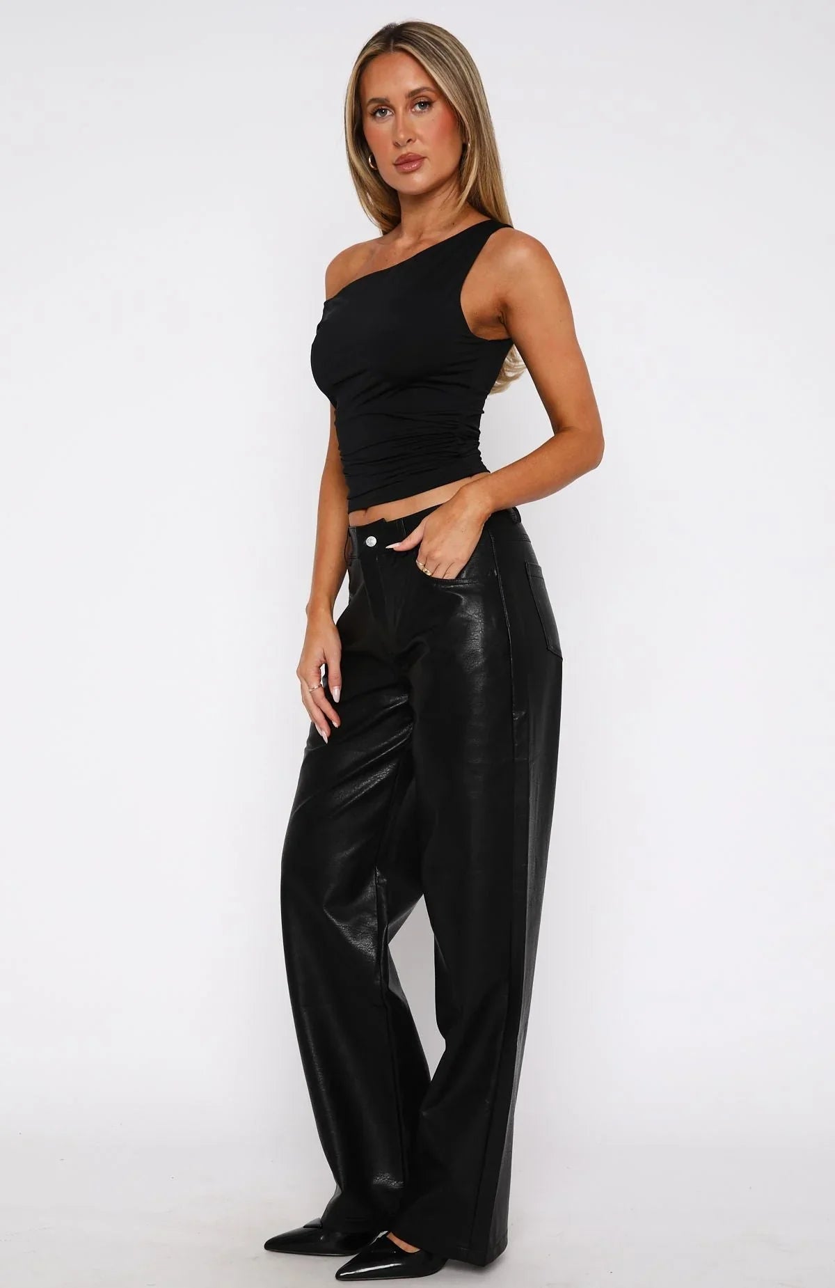 Bring The Style PU Pants Black