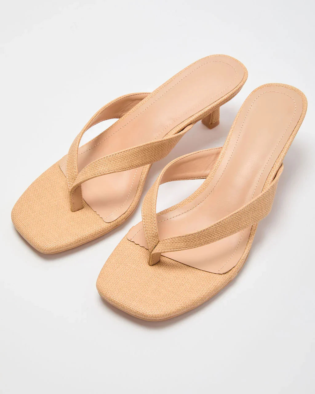 Sunwashed Raffia Kitten Heels