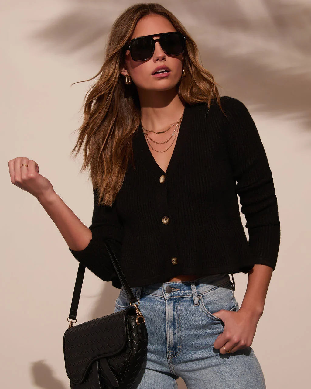 Stewart Peplum Button Front Sweater