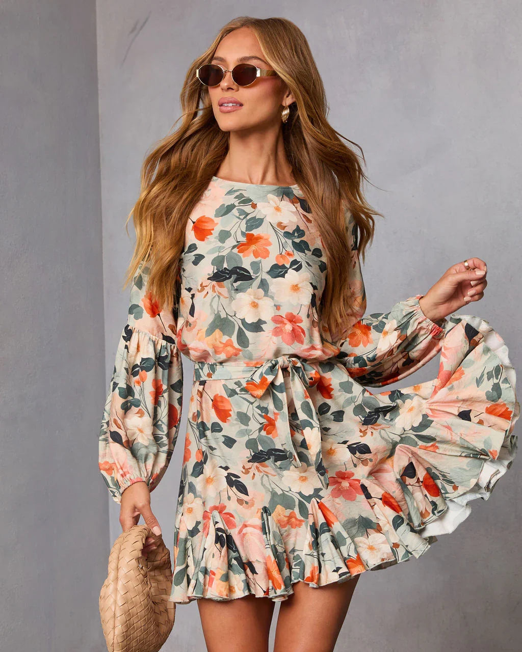 Auburn Waist Tie Mini Dress