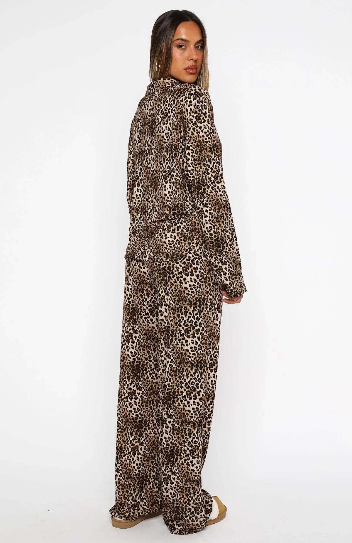 Pillow Talk Printed Long Sleeve Pyjama Set Leopard