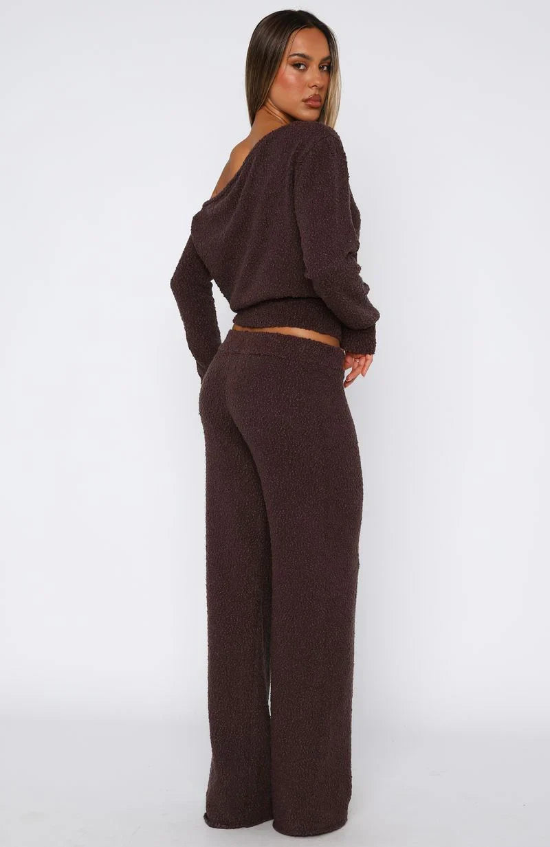 Please Be Mine Knit Pants Chocolate