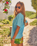 Hawaii Tropics Short Sleeve Linen Blend Graphic Tee