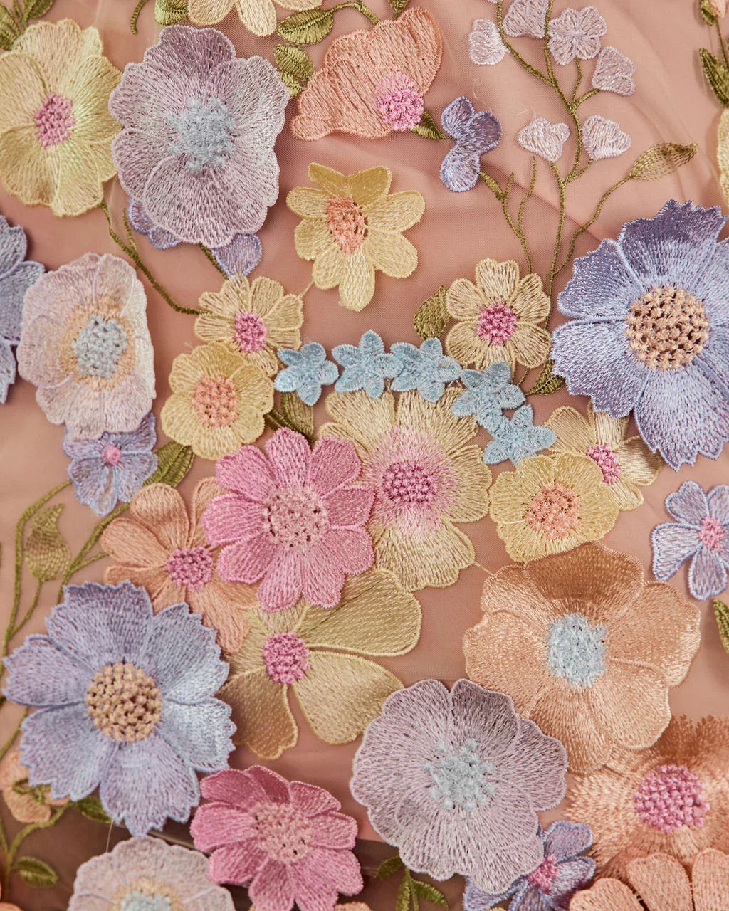 Passing Petals Floral Applique Mini Dress