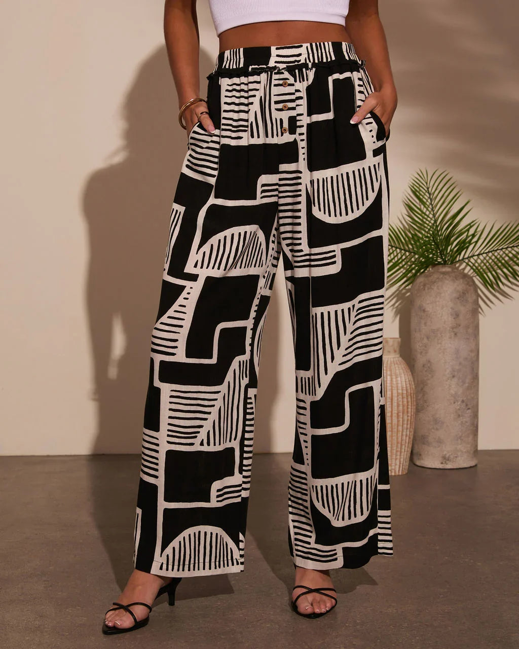 Kelso Abstract Print Pants