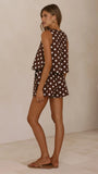 Alma Shorts Chocolate White Polka Dot
