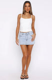 About A Girl Denim Mini Skirt Mid Blue