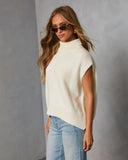 Ovalia Ribbed Mock Neck Sweater