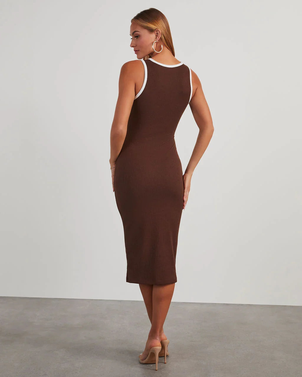 Cici Scoop Neck Bodycon Midi Dress