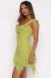 Always Us Lace Mini Dress Chartreuse