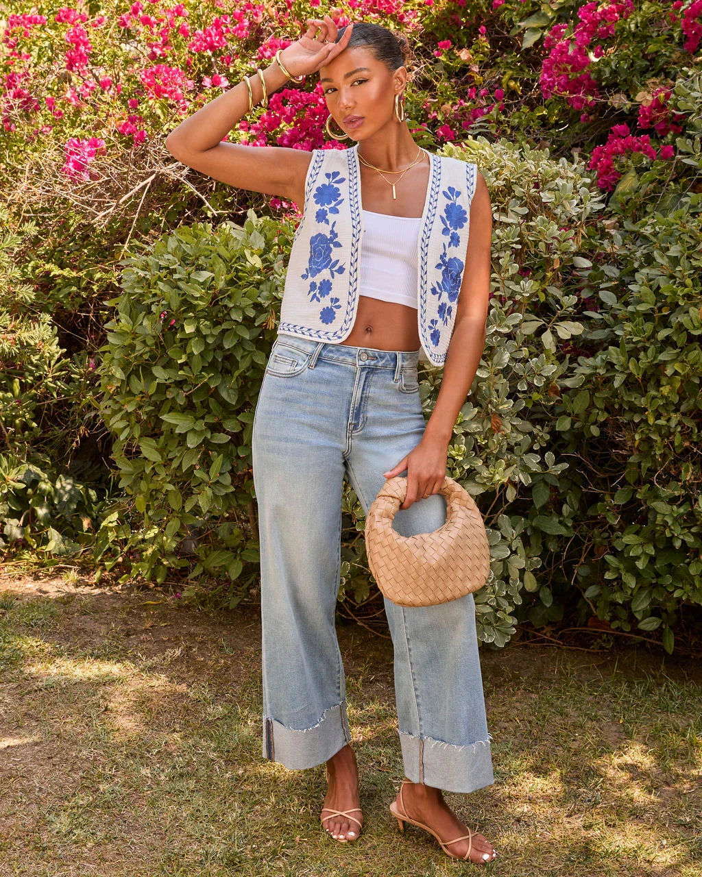Solenna Embroidered Vest Top