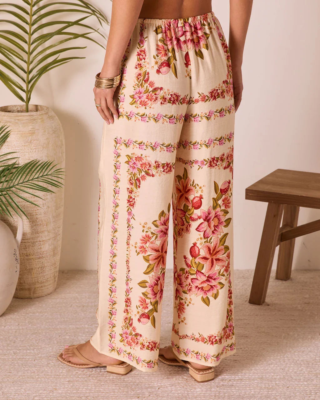 Hibiscus Haze Abstract Printed Pants