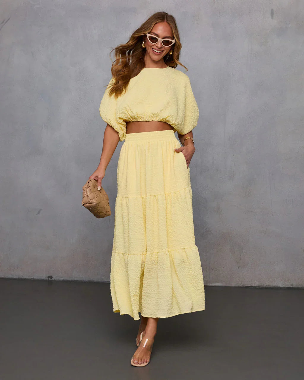 Liena Tiered Gauze Midi Skirt