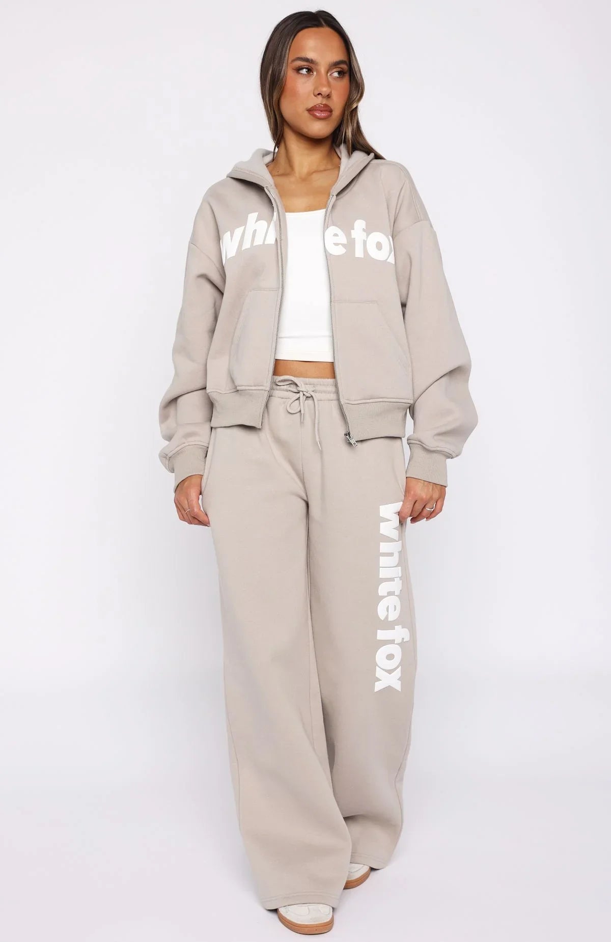 From The Archives Kenzie Boxy Zip Front Hoodie Moon
