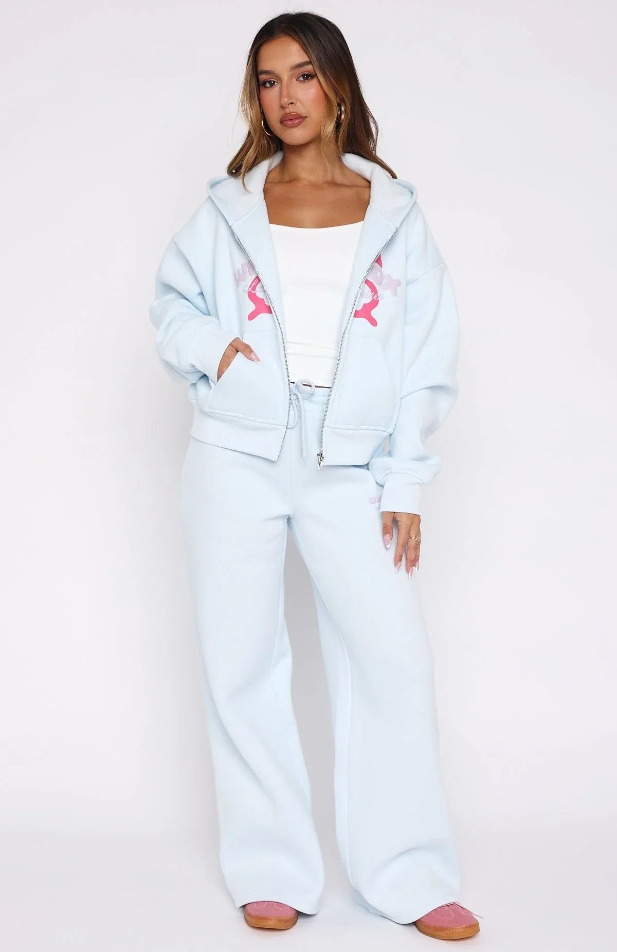 Lucky Thirteen Audrina Wide Leg Sweatpants Blue