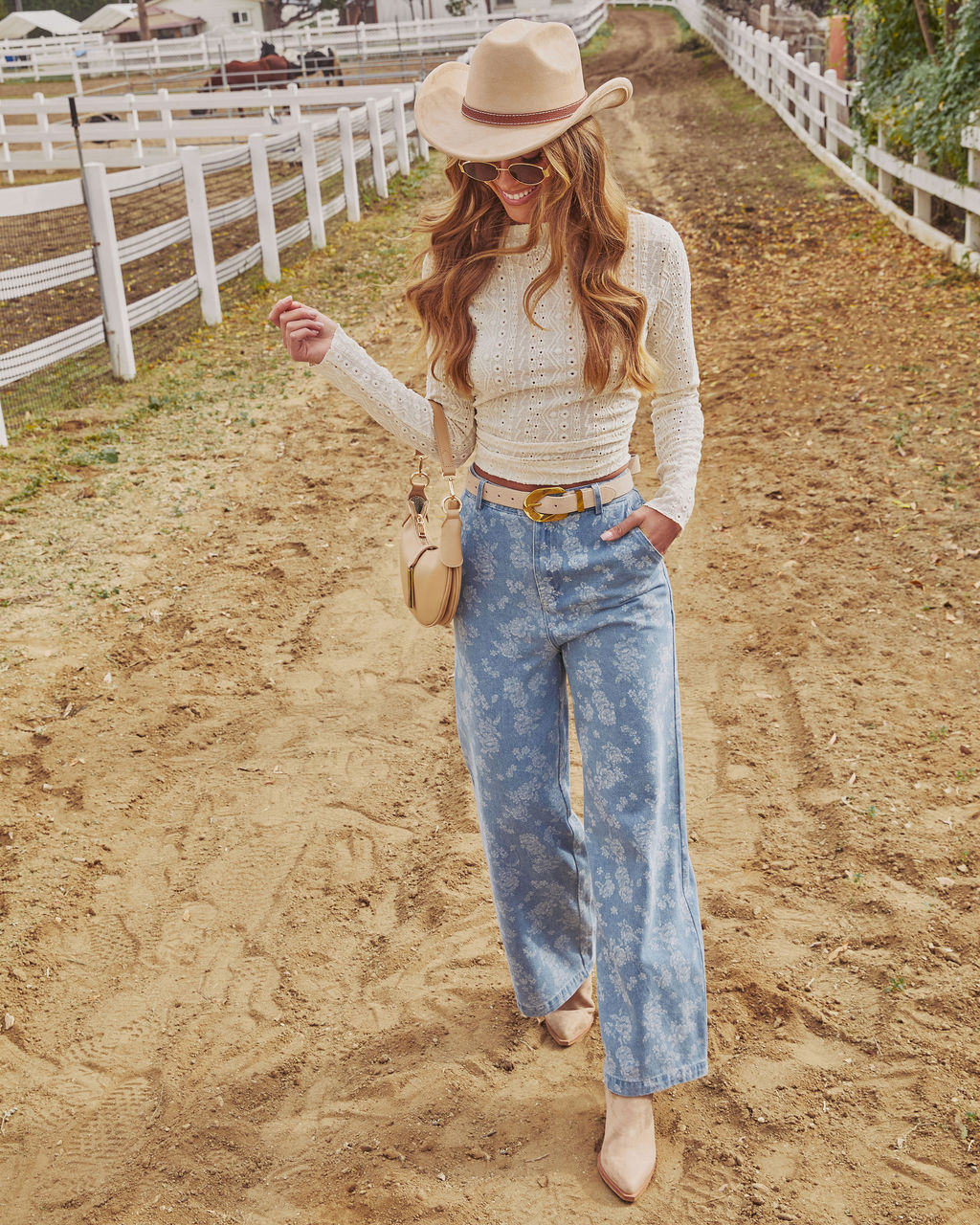 Prairie Bloom Rigid High Rise Relaxed Floral Jeans