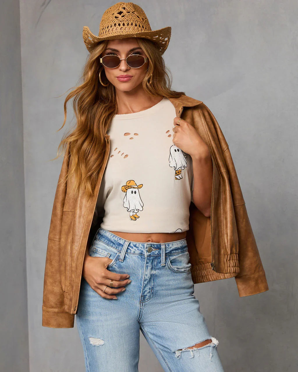 Ghost Rider Distressed Oversized Graphic Tee