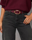 Autria Leather Oval Buckle Belt