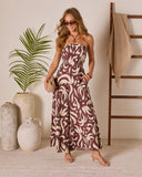 Resort Classic Abstract Strapless Jumpsuit