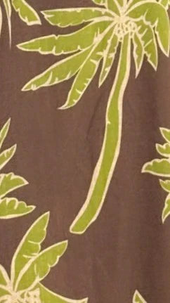 Ravenna Button Up Shirt and Shorts Set Brown Green Palm